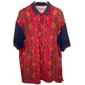 Vintage Greg Norman Collection x Reebok Crazy Pattern Polo Shirt Mens Large